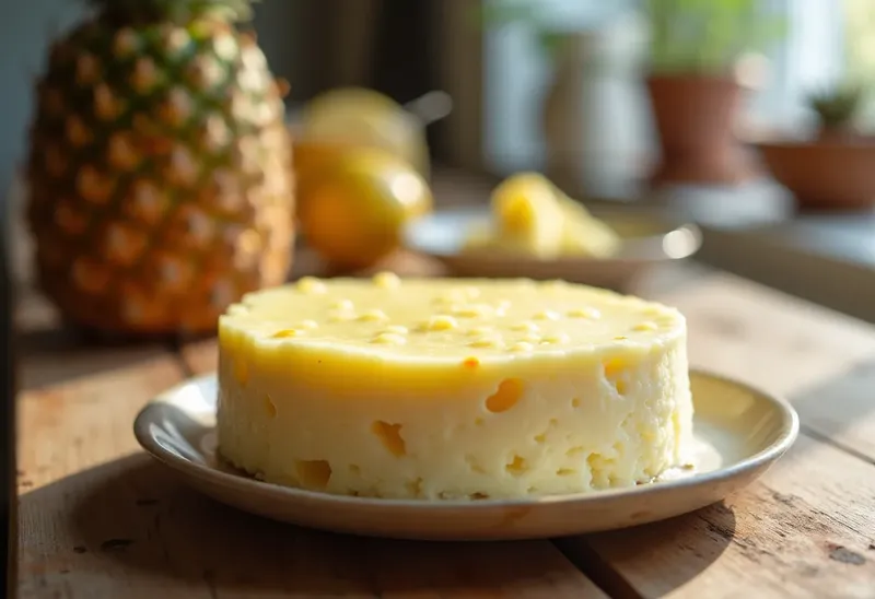 Bavarois onctueux à la vanille et à l'ananas frais