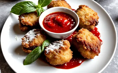 Recette facile de beignets d'aubergines croustillants avec coulis de tomate maison