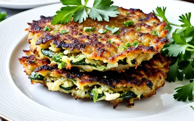 Recette facile de beignets de courgettes à l'ail et persil croustillants