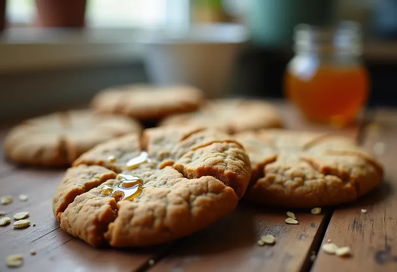 Biscuits moelleux aux flocons d'avoine et miel