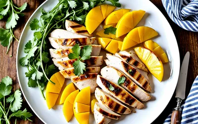 Photo de Recette facile de blancs de poulet à la mangue, plat exotique et léger