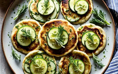 Recette facile de blinis aux courgettes et aubergines à l'ail