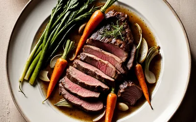 Recette traditionnelle de boeuf à la ficelle avec légumes de saison