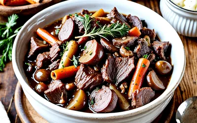 Recette facile de Boeuf Bourguignon traditionnel - Plat mijoté savoureux