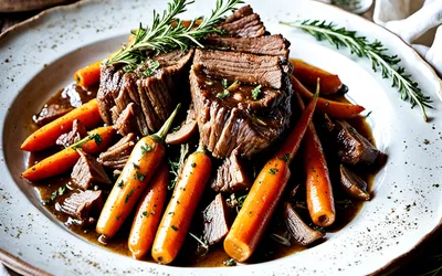 Recette traditionnelle de bœuf braisé aux carottes fondantes