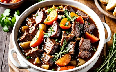 Recette traditionnelle de boeuf mijoté à la bière de Jenlain du Nord-Pas-de-Calais