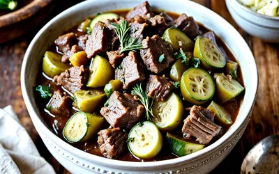 Recette facile de bœuf mijoté aux courgettes et cumin