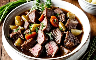 Recette traditionnelle de Boeuf Miroton : ragoût de boeuf à l'oignon savoureux