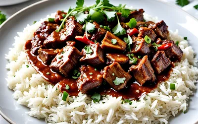 Recette facile de boeuf sauté à la sauce saté épicée