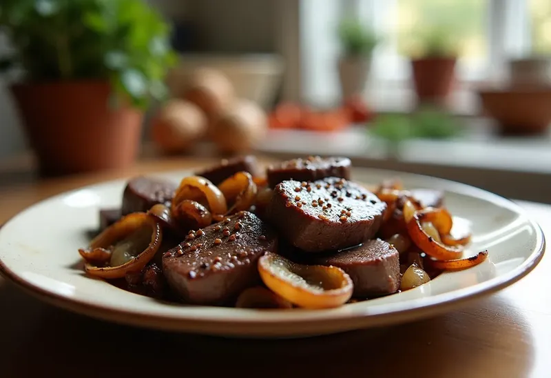 Bœuf sauté au poivre noir et oignons caramélisés : recette savoureuse et rapide