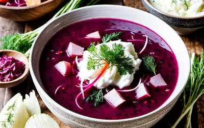 Recette authentique de Bortsch russe : soupe de betterave traditionnelle