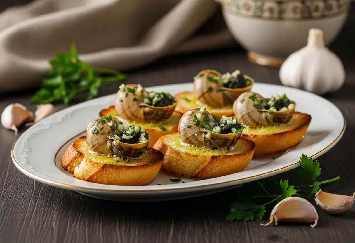 Bouchées apéritives gourmandes aux escargots et beurre persillé