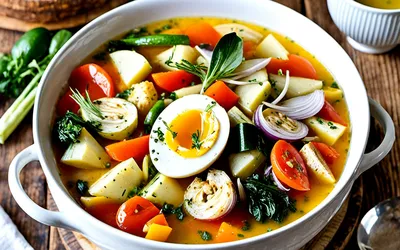 Bouillabaisse de légumes aux œufs : recette saine et savoureuse