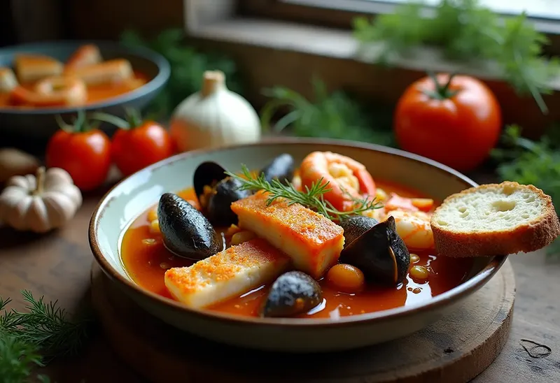 Bouillabaisse traditionnelle marseillaise : soupe de poissons authentique