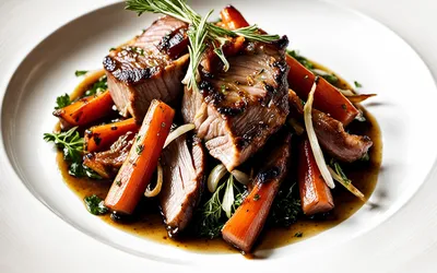 Recette facile de braisé de veau au lard et vin blanc - plat mijoté savoureux