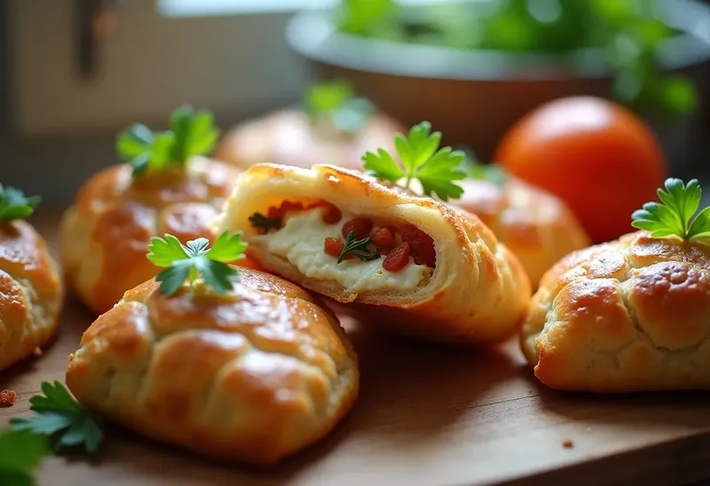 Bricks croustillantes à la ricotta, tomates séchées et coriandre fraîche