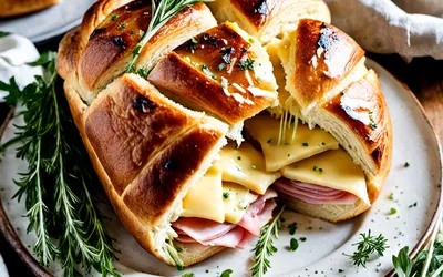 Recette facile de brioche salée au jambon et fromage fondant