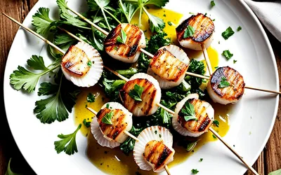 Brochettes de Coquilles Saint-Jacques Grillées à la Provençale - Recette Facile et Rapide