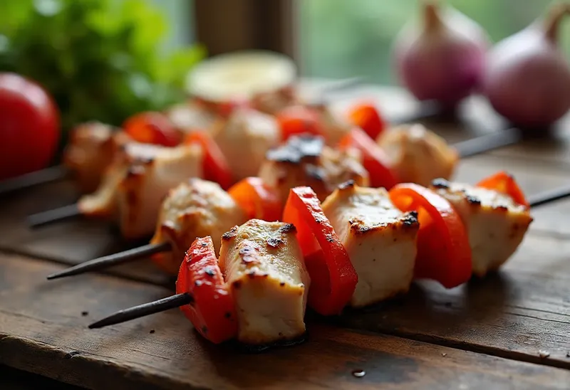 Brochettes de dinde marinées grillées, recette facile et savoureuse