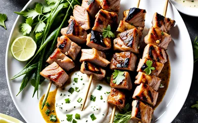 Brochettes de porc marinées au curry : recette facile et savoureuse