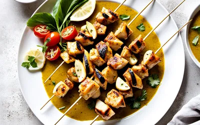 Brochettes de poulet au curry et banane : recette facile et exotique