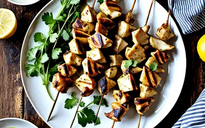 Brochettes de poulet au gingembre, coriandre et citronnelle : recette facile et savoureuse