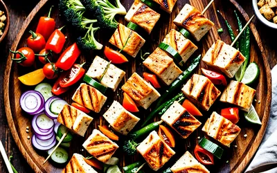 Brochettes de tofu mariné aux épices douces healthy - recette facile et savoureuse