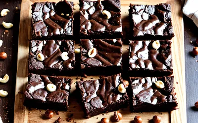 Recette facile de brownies fondants au chocolat noir et noisettes croquantes