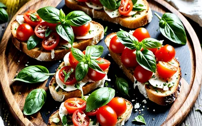 Bruscate aux tomates fraîches et basilic : recette facile et rapide d'apéritif italien