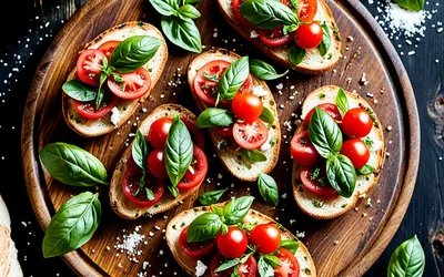 Recette facile de bruschette italiennes aux tomates fraîches et basilic