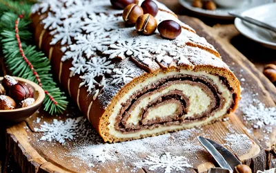 Recette facile de bûche de Noël à la crème de marrons maison