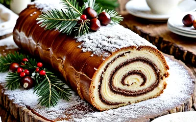 Recette facile de Bûche de Noël aux Marrons et Crème Vanillée