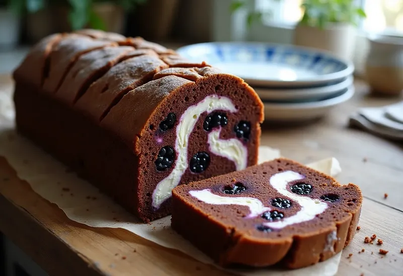 Bûche de Noël gourmande à la mûre et vanille