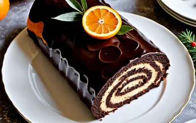 Bûche de Noël à l'orange et chocolat : recette facile et gourmande