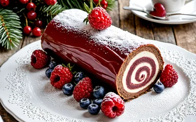 Recette facile de bûche de Noël à la mousse de fruits rouges