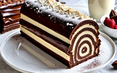 Recette facile de bûche de Noël trois couleurs au chocolat