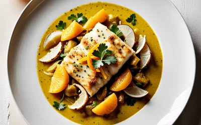 Recette express de cabillaud au curry coco et orange