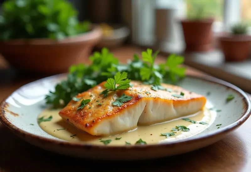 Cabillaud fondant à la sauce onctueuse au curry