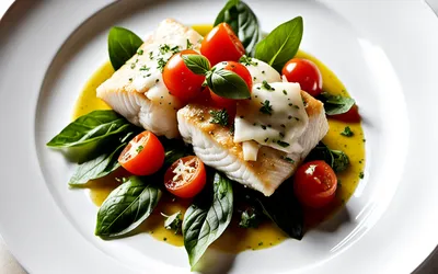 Recette facile de cabillaud aux tomates et pistou avec purée à l'huile d'olive