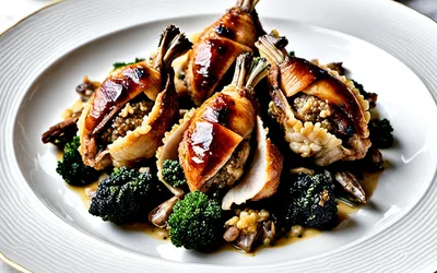 Photo de Recette de Cailles Farcies aux Morilles avec Sauce Crémeuse - Plat Raffiné