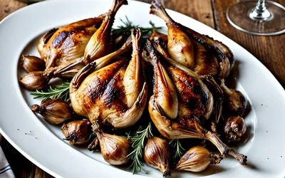 Cailles rôties aux échalotes caramélisées : recette gourmande et facile