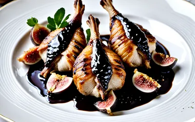 Recette gourmande de cailles rôties aux figues et sauce chocolatée