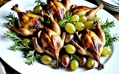 Recette facile de cailles rôties aux raisins, plat gourmand et rapide