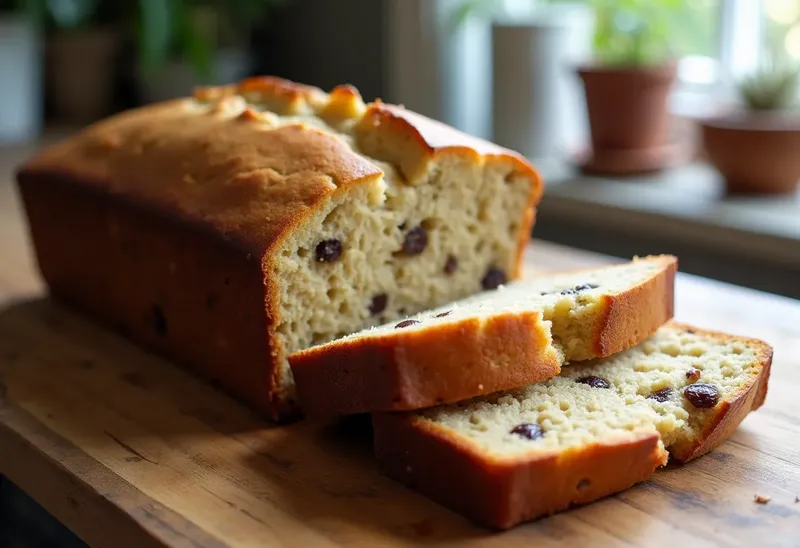 Cake moelleux à la banane et raisins secs pour une personne