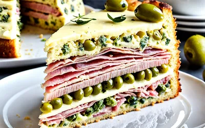 Recette facile de cake moelleux au jambon et olives vertes