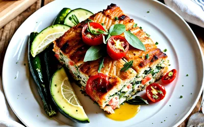 Recette facile de cake moelleux au saumon, courgettes et tomates séchées
