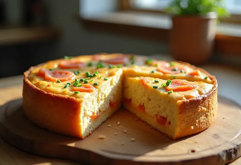 Cake moelleux au saumon fumé et à la ciboulette fraîche