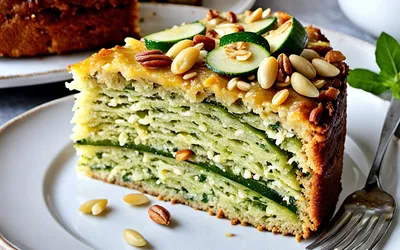 Recette facile de cake moelleux aux courgettes et pignons de pin