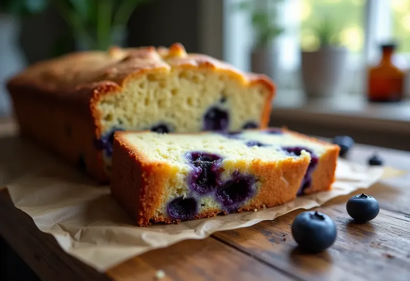 Cake moelleux aux myrtilles fraîches