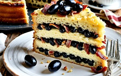 Recette facile de cake moelleux aux olives et lardons fumés